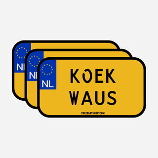 3x Cookie Waus License Plate Stickers