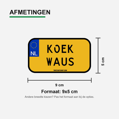 3x Koek Waus Kentekenplaatstickers – materiaal en matte afwerking