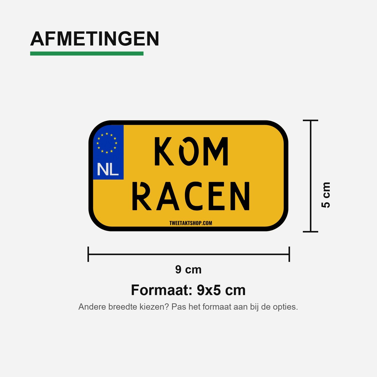 3x Kom Racen Kentekenplaatstickers – materiaal en matte afwerking