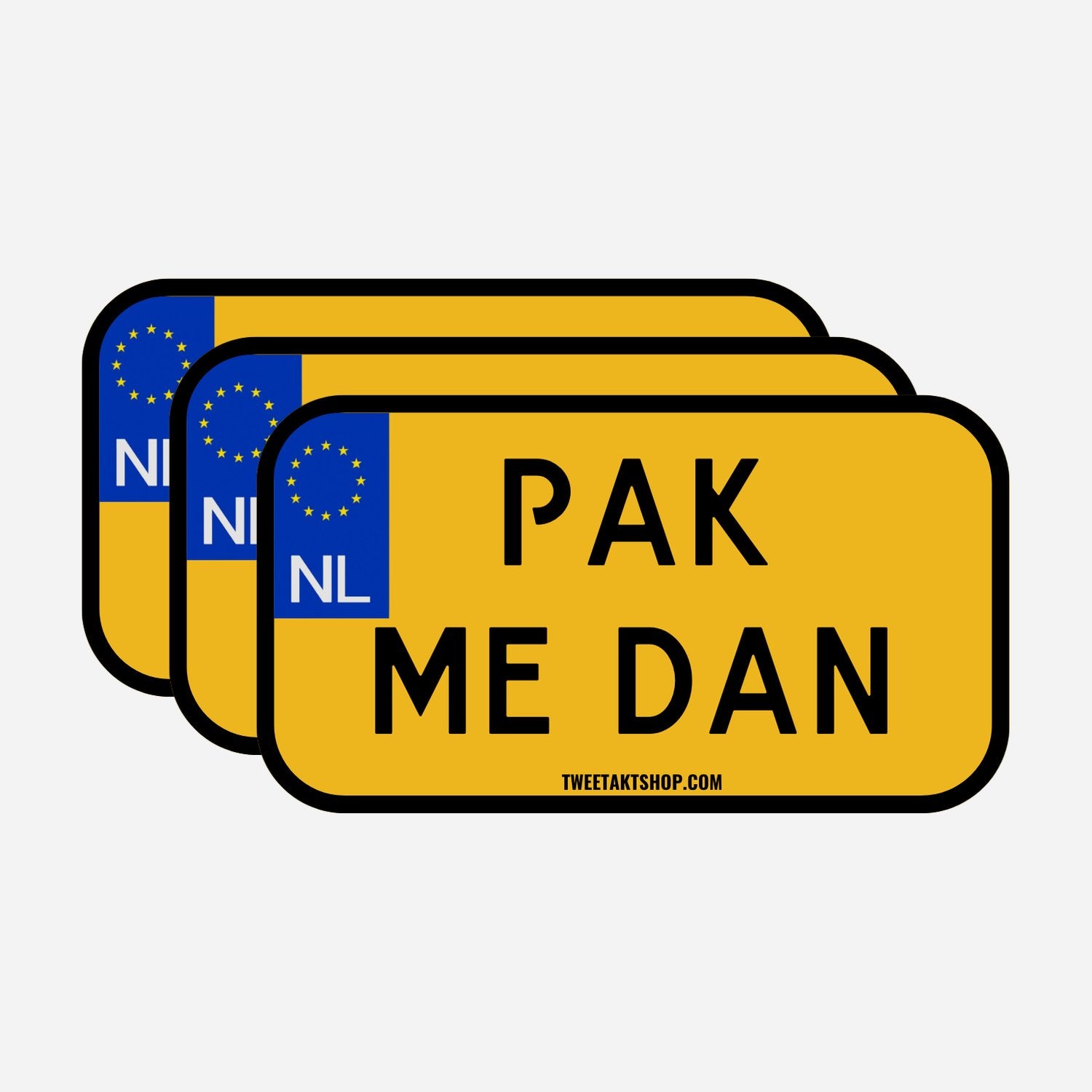 3x Pak Me Dan Kentekenplaatstickers – hoofdafbeelding van de set