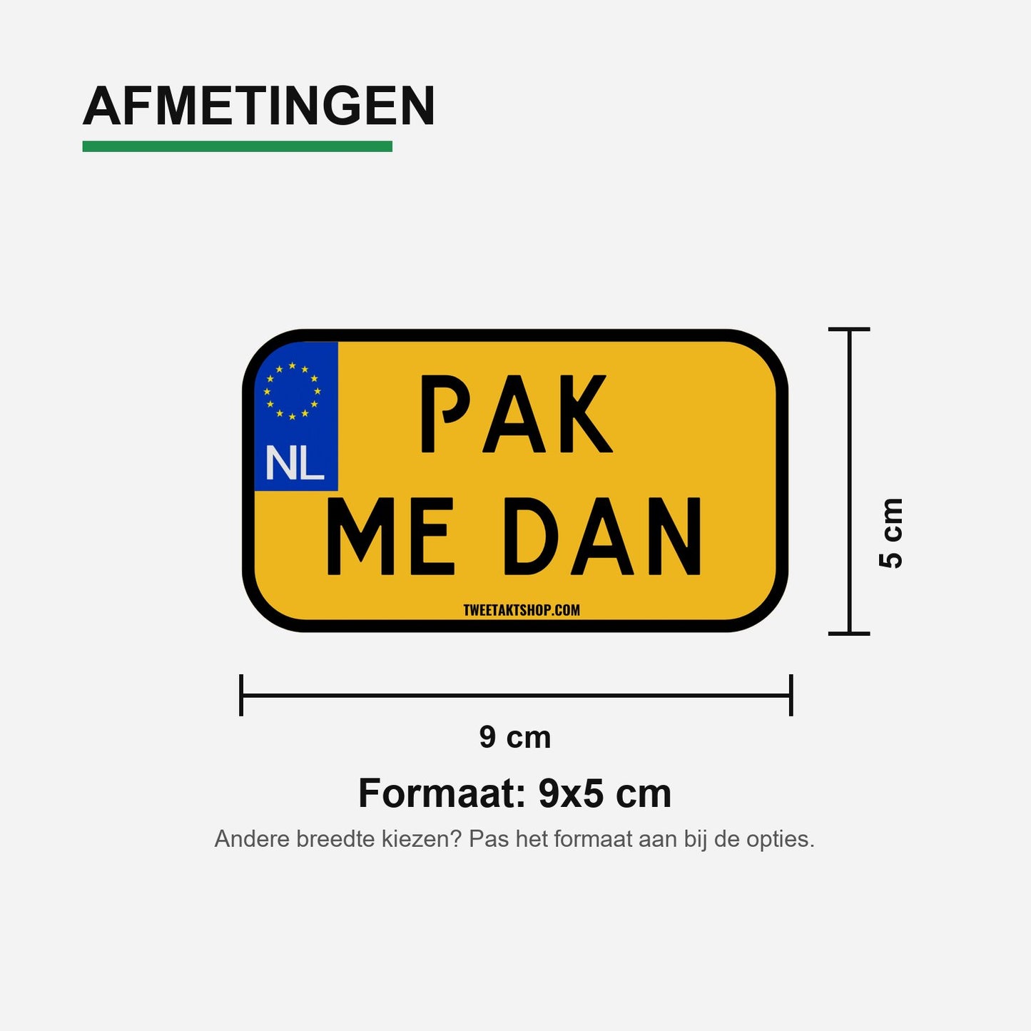 3x Pak Me Dan Kentekenplaatstickers – materiaal en matte afwerking