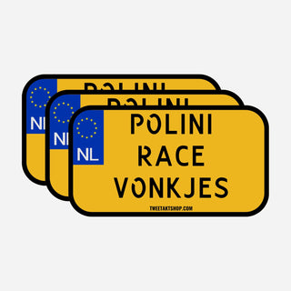 3x Polini Race Vonkjes Kentekenplaatstickers