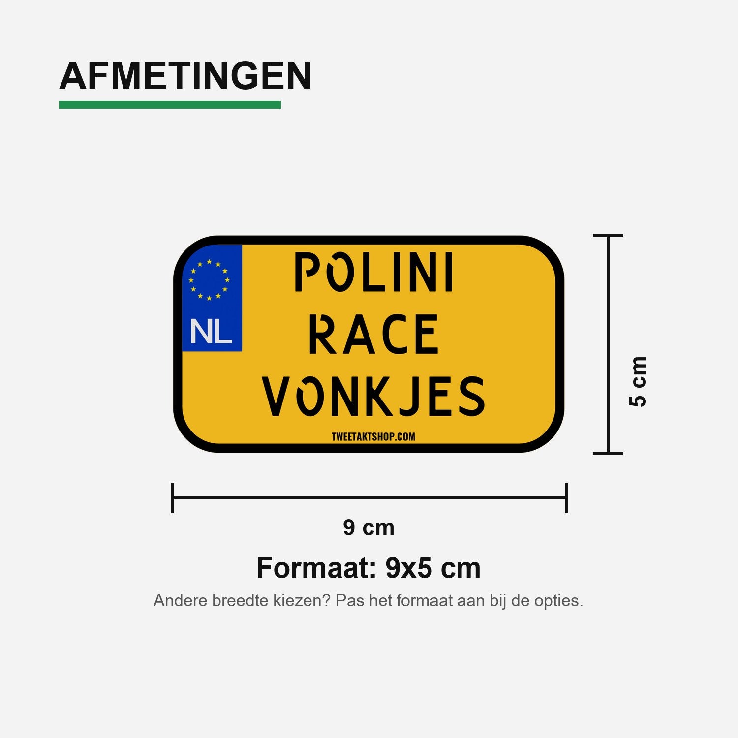 3x Polini Race Vonkjes Kentekenplaatstickers – materiaal en matte afwerking