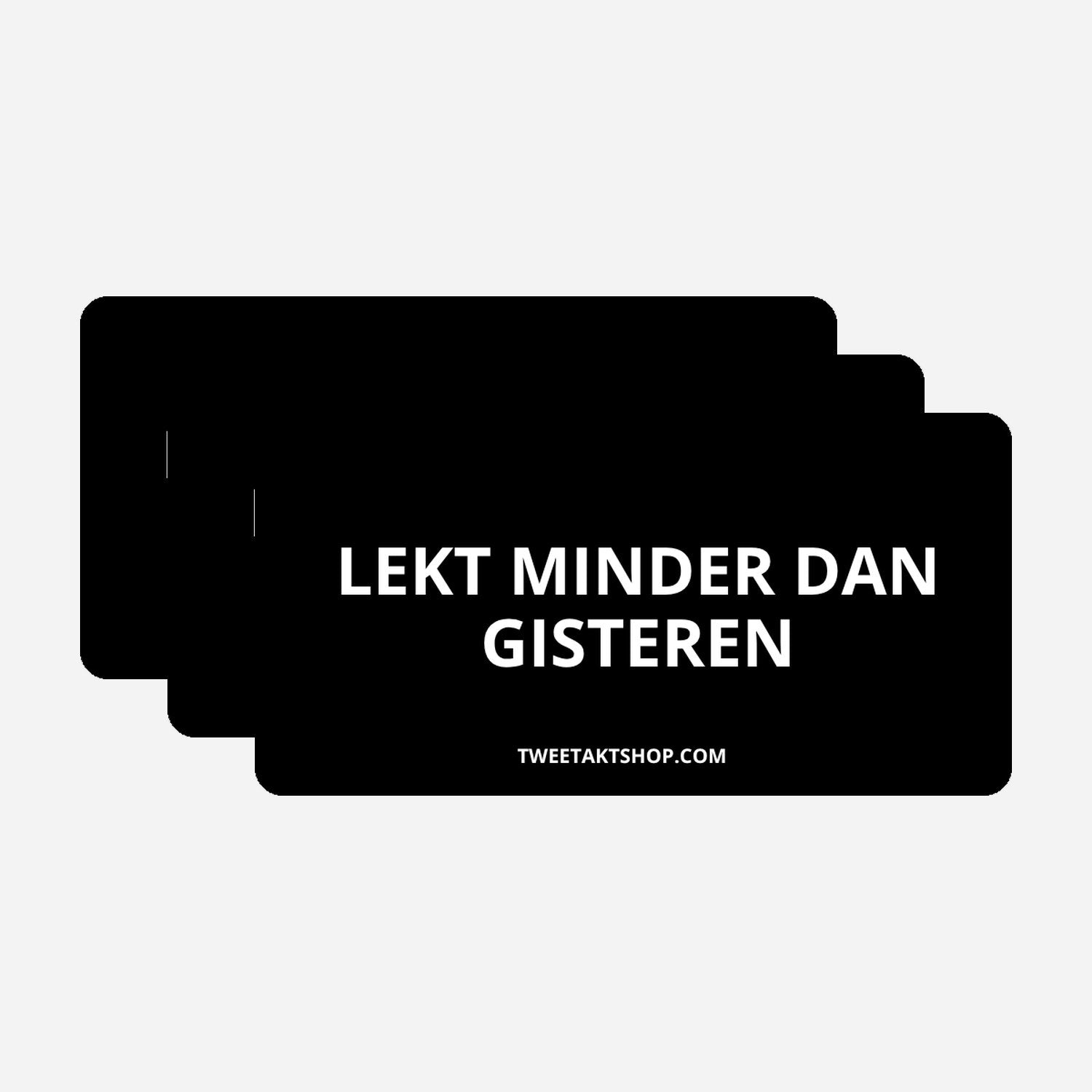 3x Lekt minder dan gisteren Bumperstickers – hoofdafbeelding van de set