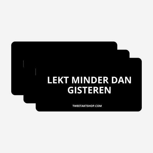 3x Lekt minder dan gisteren Bumperstickers – hoofdafbeelding van de set