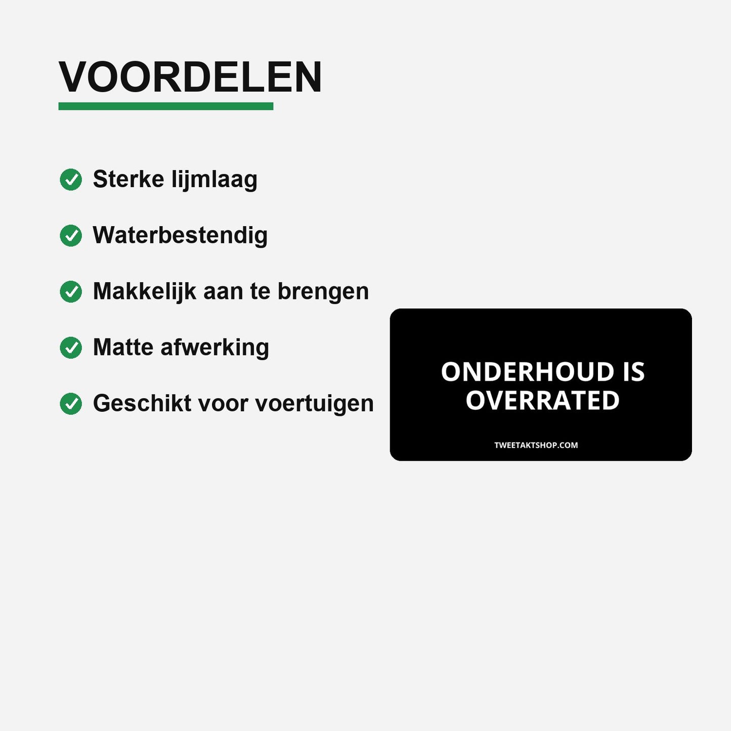 3x Onderhoud is overrated Bumperstickers – gebruiksvoorbeeld