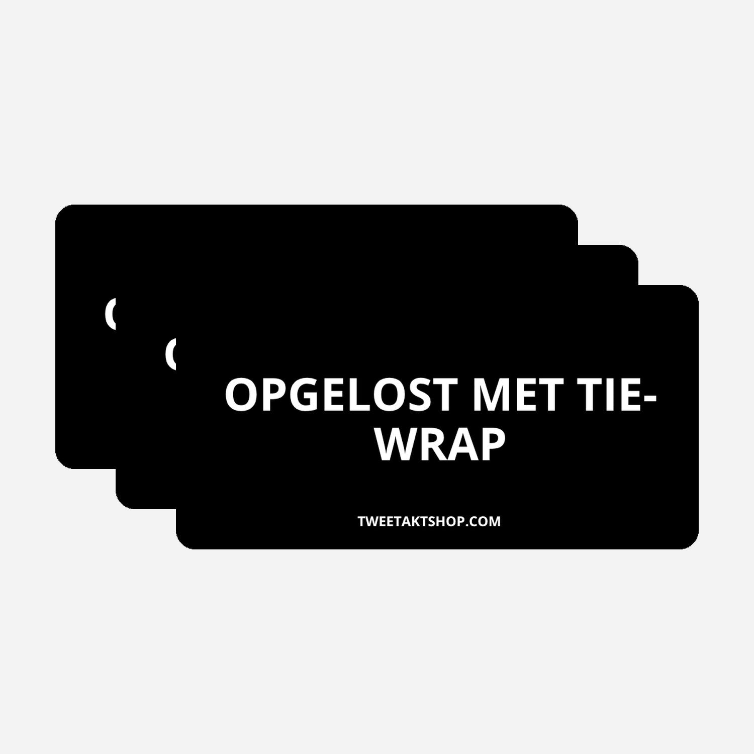 3x Opgelost met tie wrap Bumperstickers – hoofdafbeelding van de set