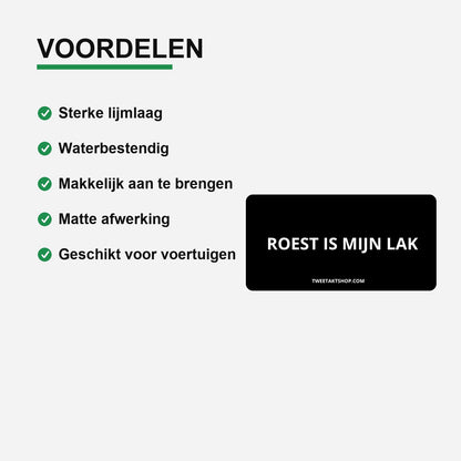 3x Roest is mijn lak Bumperstickers – gebruiksvoorbeeld