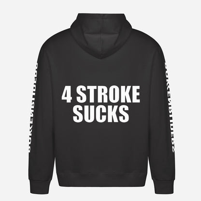 4-Stroke Sucks Hoodie – achterkant met grote rugprint