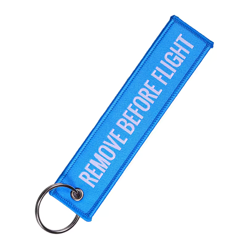 Blauwe Remove Before Flight Sleutelhanger – hoofdafbeelding