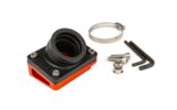 Inlaatspruitstuk + afstandbus 35mm PWK / VHST Stage6 R/T oranje Piaggio / Peugeot horizontaal