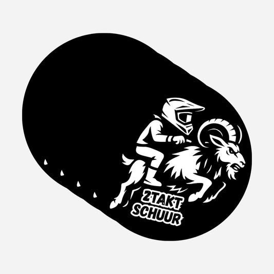 5x Zwarte 2TAKTSCHUUR-stickers met witte opdruk – hoofdafbeelding van de set