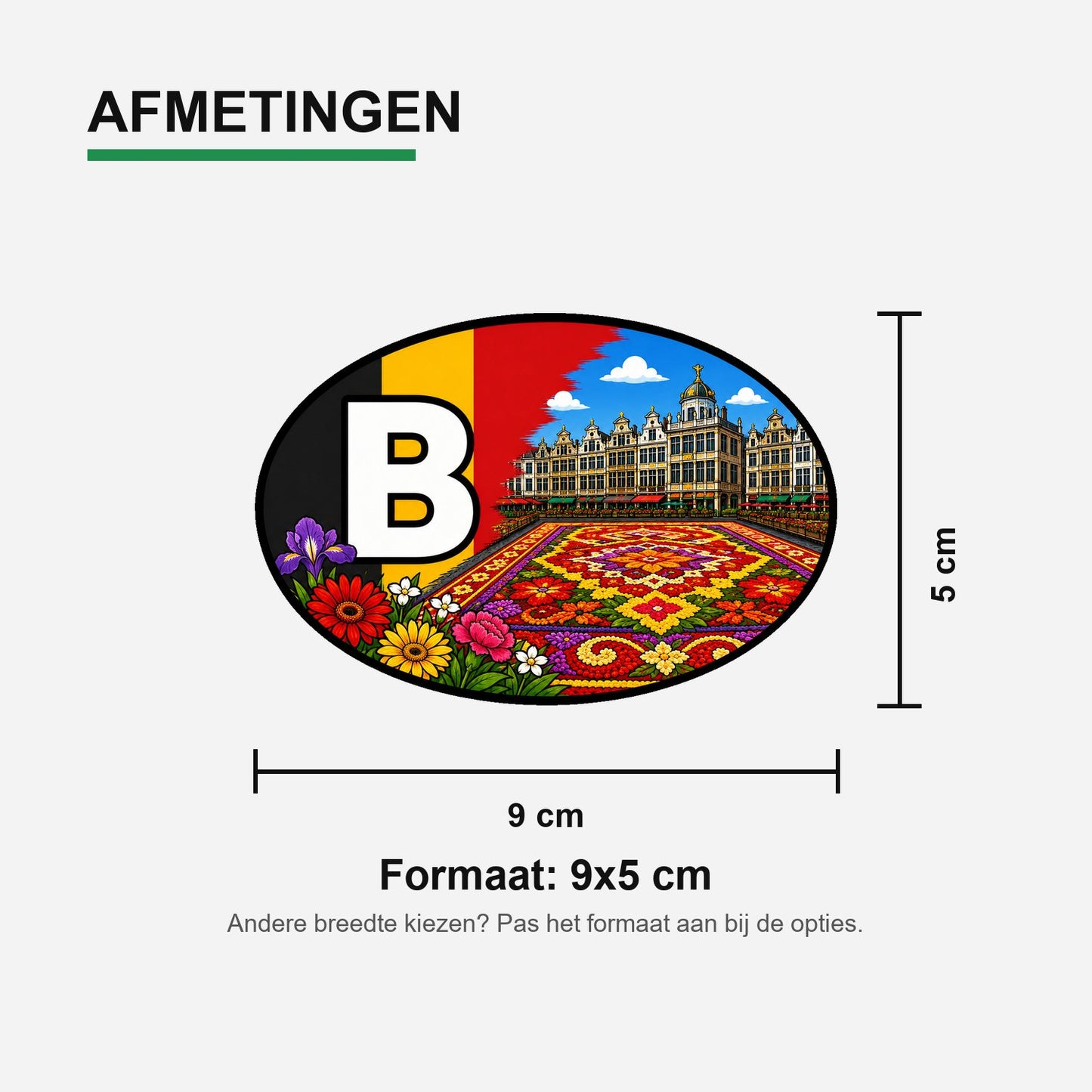 B Landcode Sticker België – Carnaval en Maskers – materiaal en matte afwerking