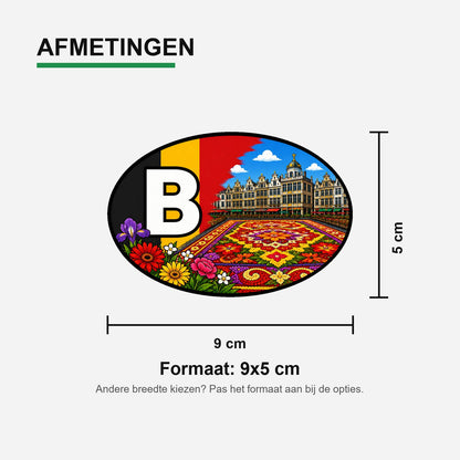 B Landcode Sticker België – Carnaval en Maskers – materiaal en matte afwerking