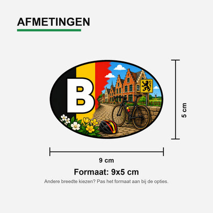 B Landcode Sticker België – Saxofoon en Muziek – materiaal en matte afwerking