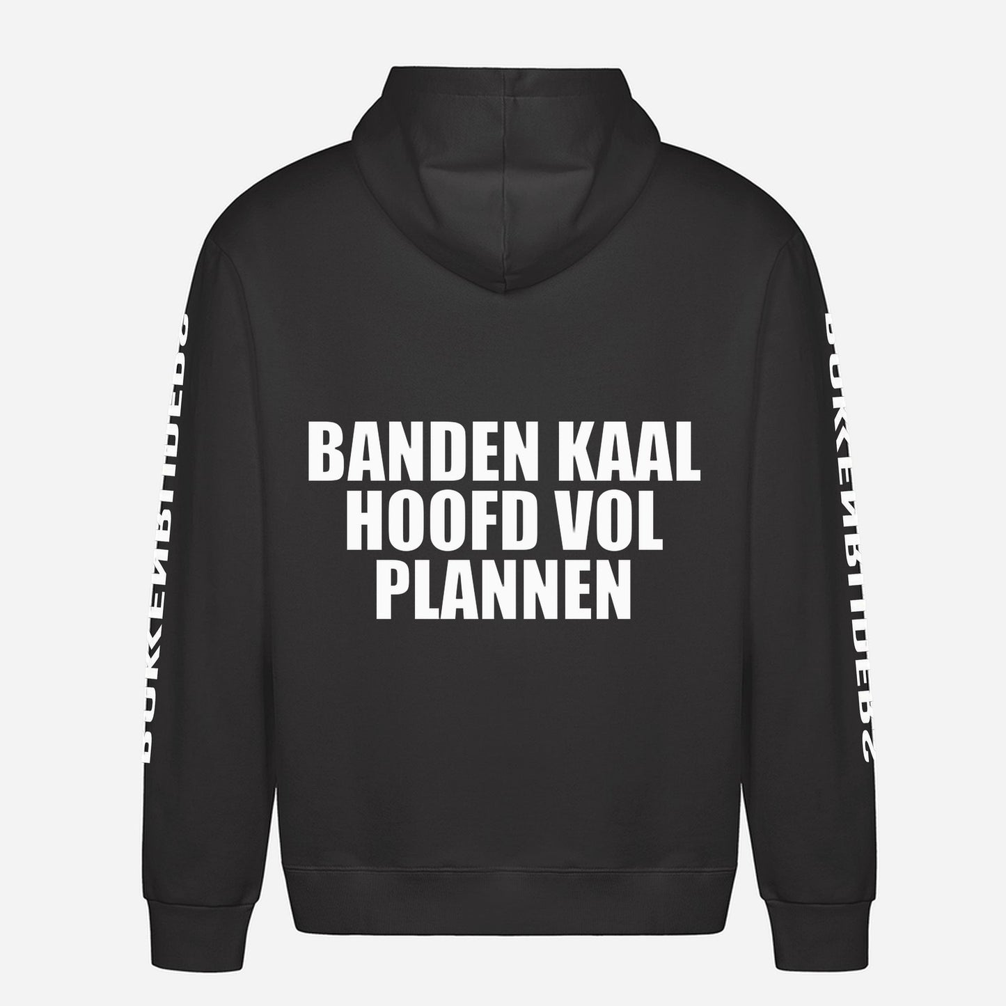 Banden Kaal Hoofd Vol Plannen Hoodie – achterkant met grote rugprint