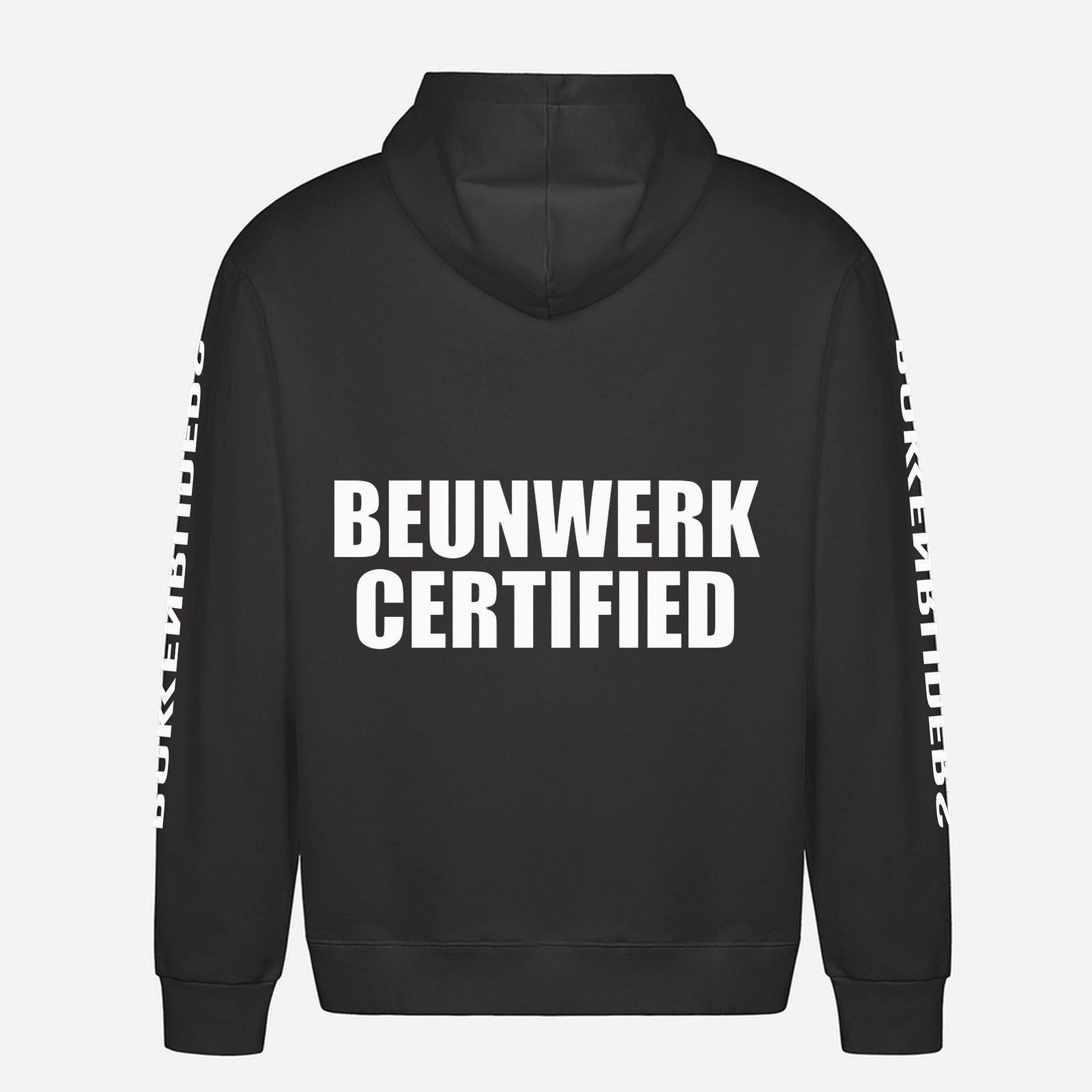 Beunwerk Certified Hoodie – achterkant met grote rugprint