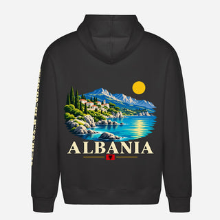 Felpa con cappuccio Albania – lago di montagna