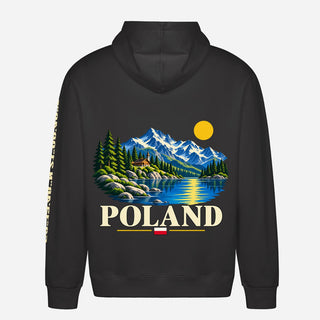 Felpa con cappuccio Polonia – lago di montagna