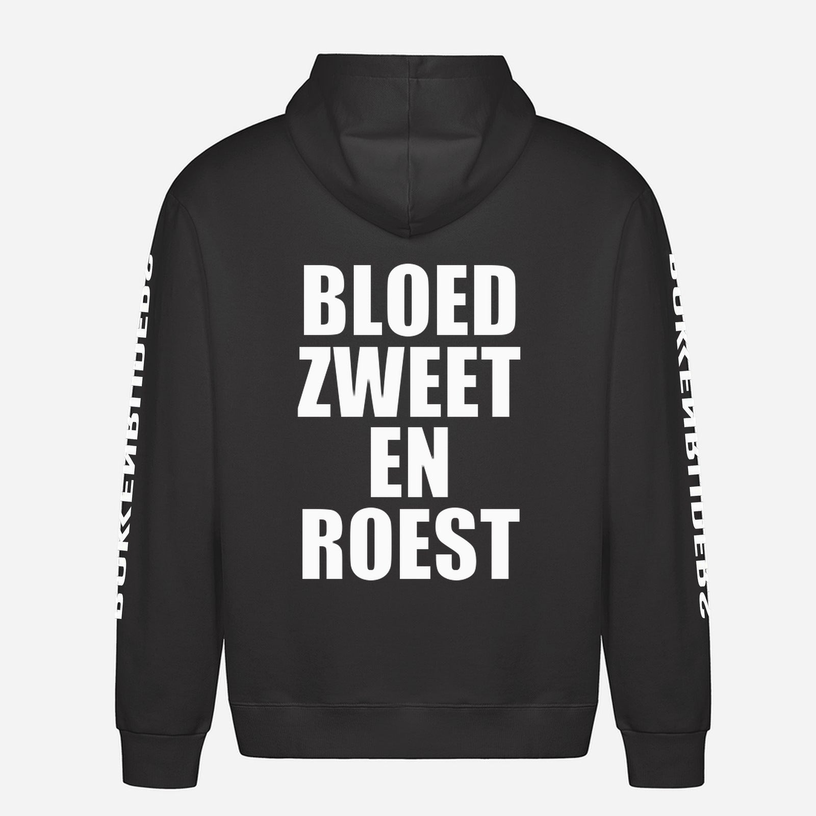 Bloed Zweet En Roest Hoodie – achterkant met grote rugprint