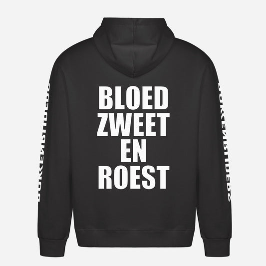 Bloed Zweet En Roest Hoodie – achterkant met grote rugprint