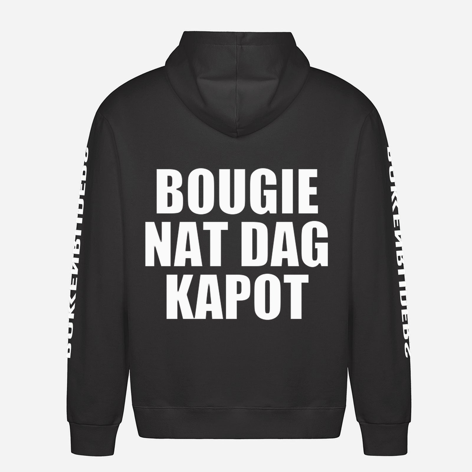 Bougie Nat Dag Kapot Hoodie – achterkant met grote rugprint