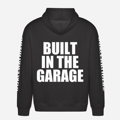 Built In The Garage Hoodie – achterkant met grote rugprint