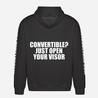 Convertible? Just Open Your Visor Hoodie