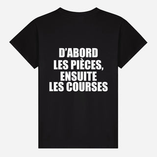 D’abord les pièces, ensuite les courses T-shirt