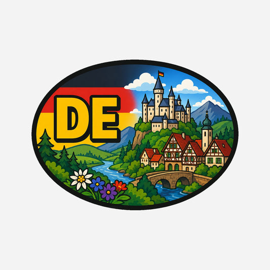 DE Landcode Sticker Duitsland – Neuschwanstein – hoofdafbeelding van de sticker