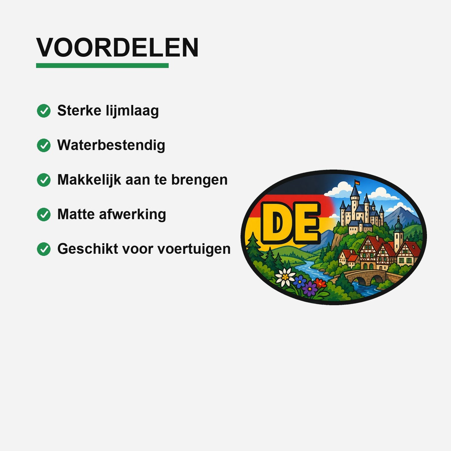 DE Landcode Sticker Duitsland – Neuschwanstein – gebruiksvoorbeeld
