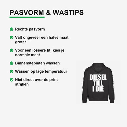 Diesel Till I Die Hoodie – materiaal van dichtbij