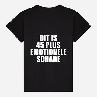 Dies ist ein 45-Plus-T-Shirt mit emotionalem Schaden