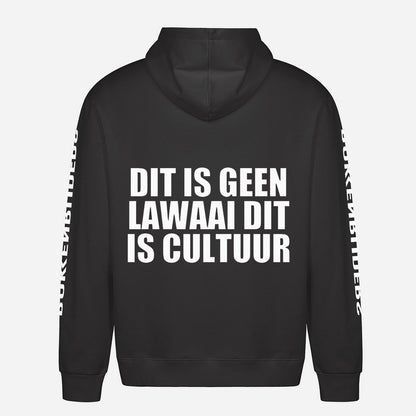 Dit Is Geen Lawaai Dit Is Cultuur Hoodie – achterkant met grote rugprint