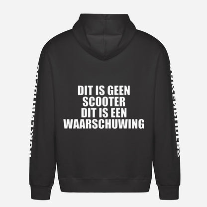Dit Is Geen Scooter Dit Is Een Waarschuwing Hoodie – achterkant met grote rugprint