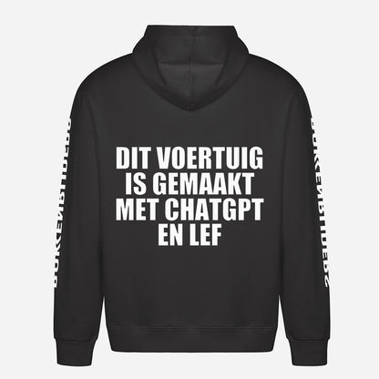 Dit Voertuig Is Gemaakt Met ChatGPT En Lef Hoodie – achterkant met grote rugprint