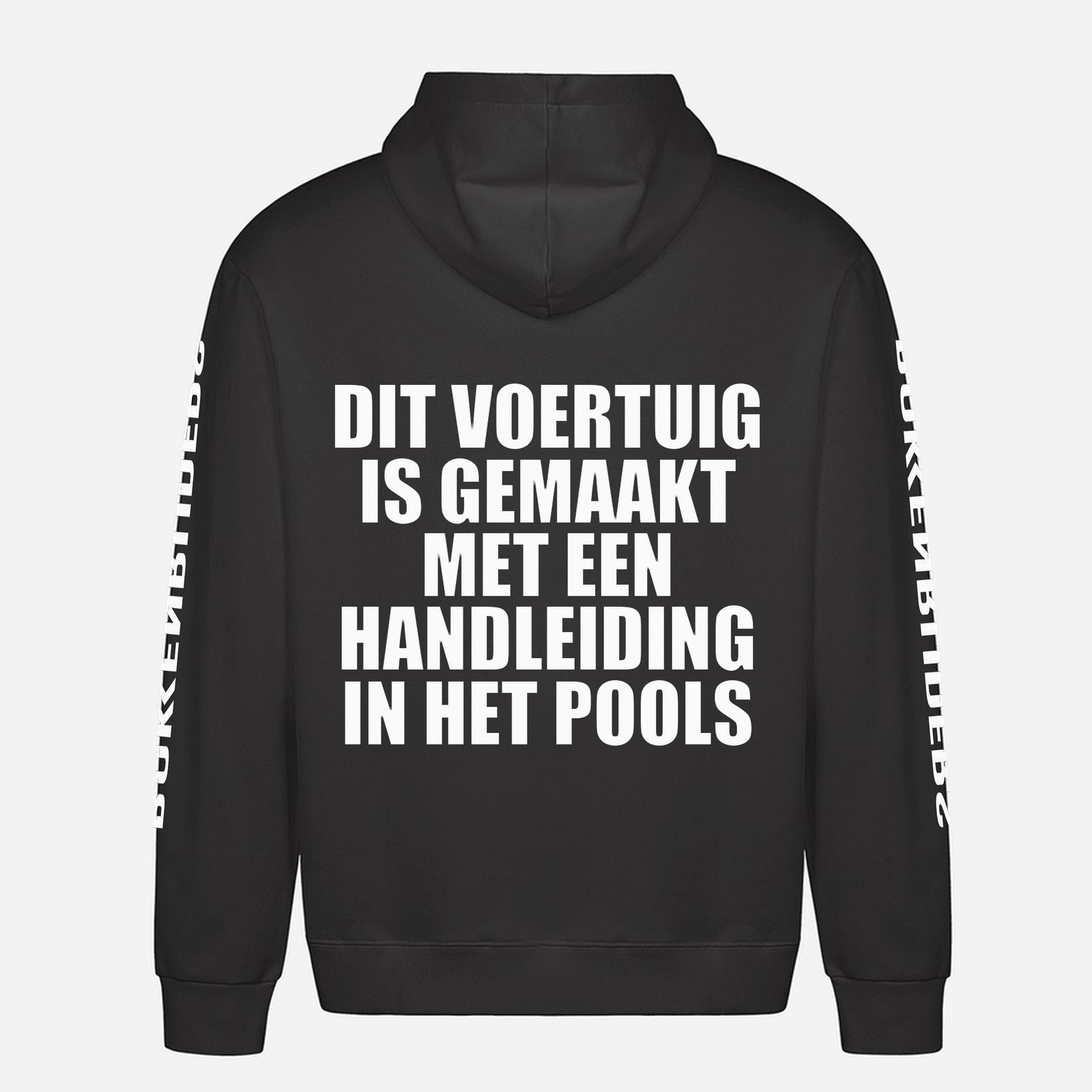 Dit Voertuig Is Gemaakt Met Een Handleiding In Het Pools Hoodie – achterkant met grote rugprint