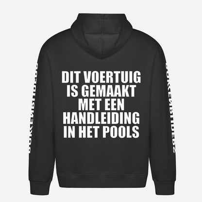 Dit Voertuig Is Gemaakt Met Een Handleiding In Het Pools Hoodie – achterkant met grote rugprint