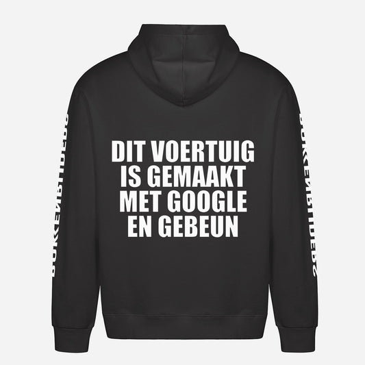 Dit Voertuig Is Gemaakt Met Google En Gebeun Hoodie – achterkant met grote rugprint