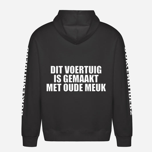 Dit Voertuig Is Gemaakt Met Oude Meuk Hoodie – achterkant met grote rugprint