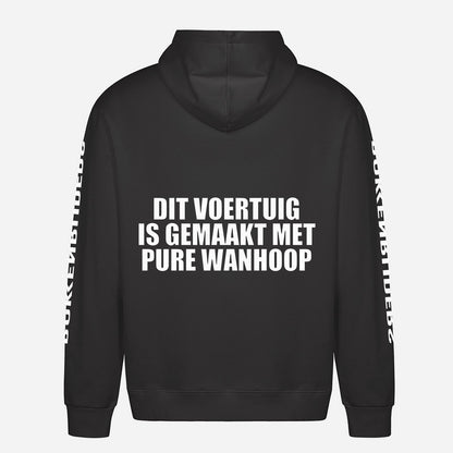 Dit Voertuig Is Gemaakt Met Pure Wanhoop Hoodie – achterkant met grote rugprint