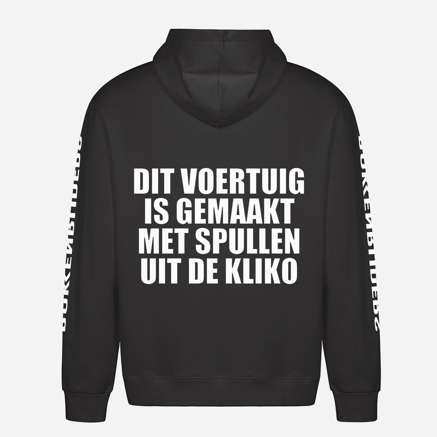 Dit Voertuig Is Gemaakt Met Spullen Uit De Kliko Hoodie – achterkant met grote rugprint