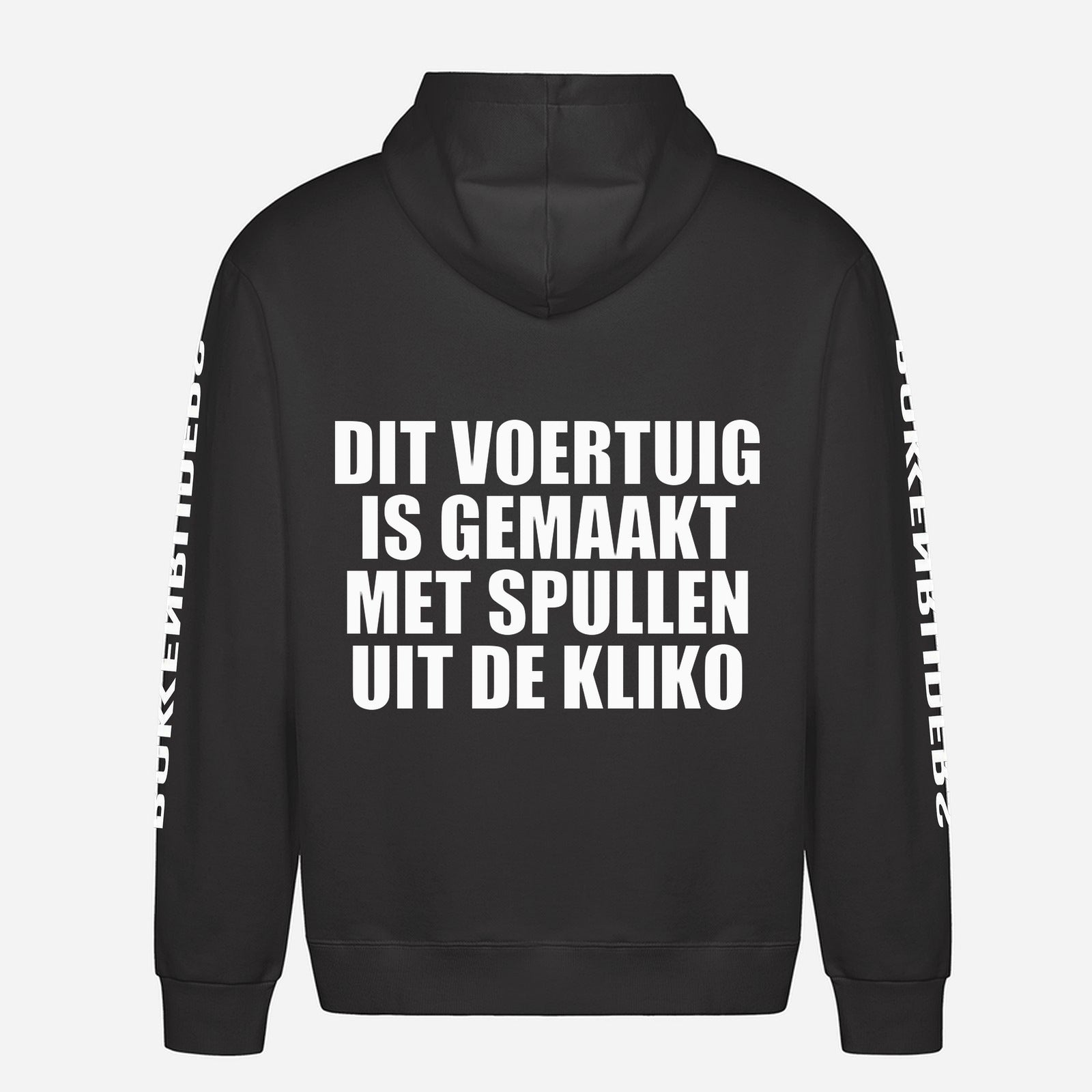 Dit Voertuig Is Gemaakt Met Spullen Uit De Kliko Hoodie – achterkant met grote rugprint