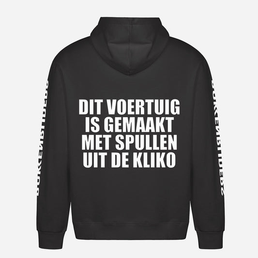 Dit Voertuig Is Gemaakt Met Spullen Uit De Kliko Hoodie – achterkant met grote rugprint
