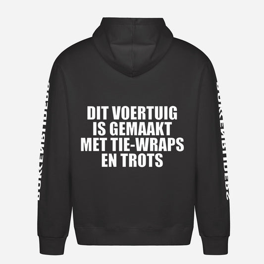 Dit Voertuig Is Gemaakt Met Tie Wraps En Trots Hoodie – achterkant met grote rugprint