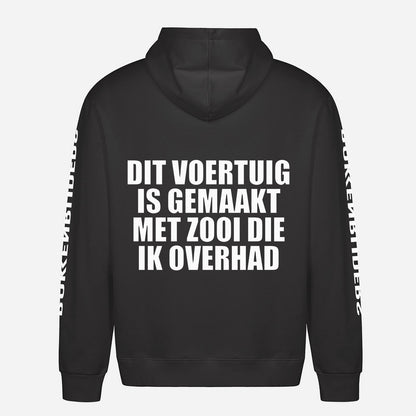 Dit Voertuig Is Gemaakt Met Zooi Die Ik Overhad Hoodie – achterkant met grote rugprint