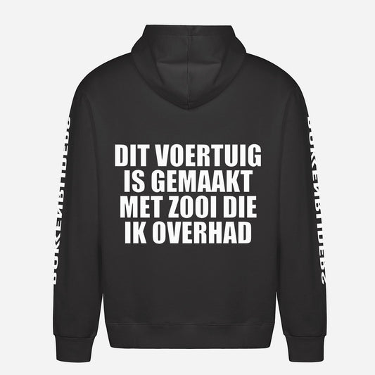 Dit Voertuig Is Gemaakt Met Zooi Die Ik Overhad Hoodie – achterkant met grote rugprint