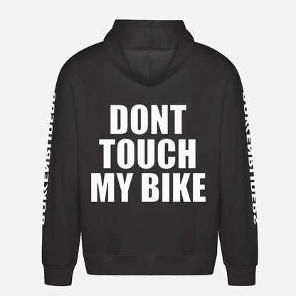 Don't Touch My Bike Hoodie – achterkant met grote rugprint