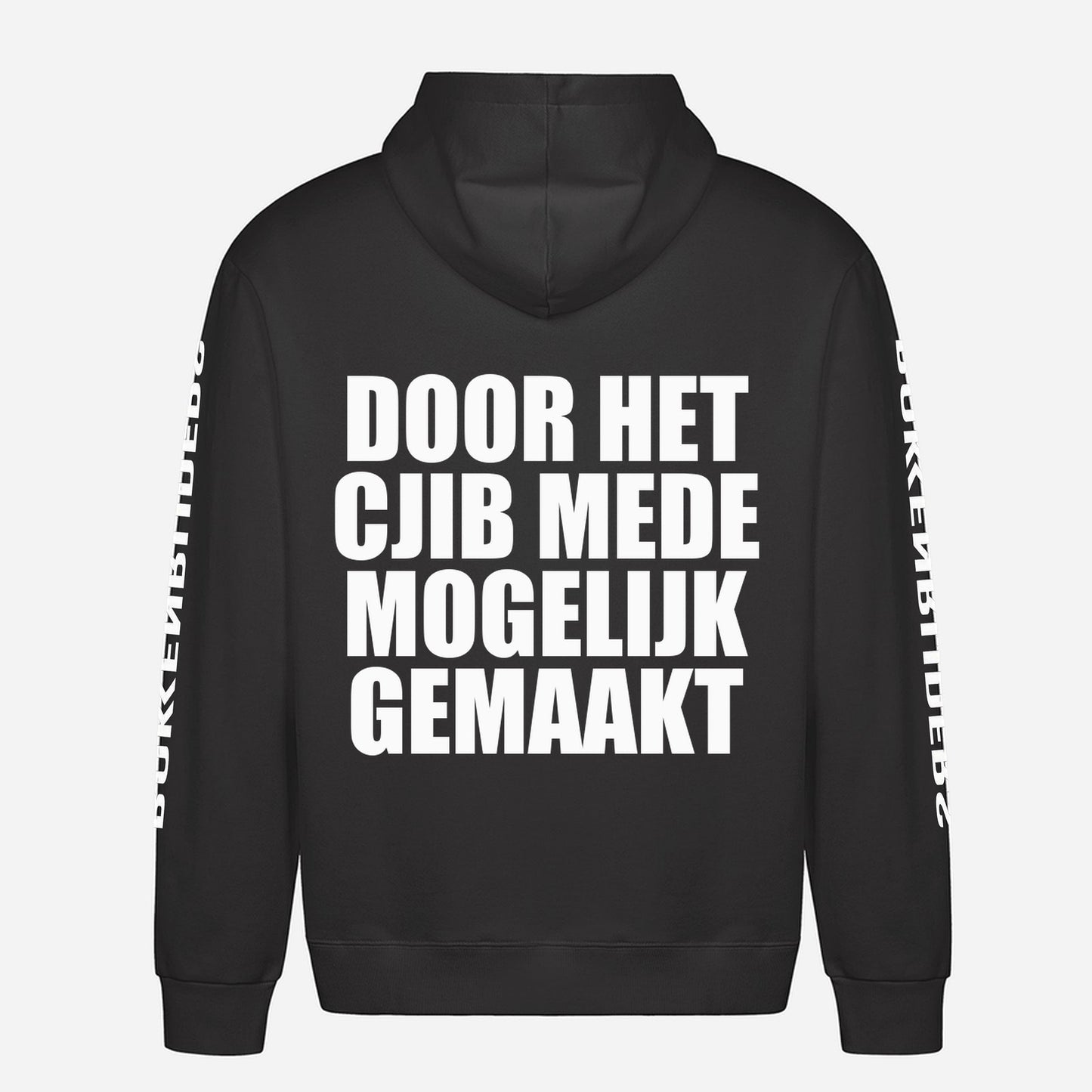 Door Het CJIB Mede Mogelijk Gemaakt Hoodie – achterkant met grote rugprint