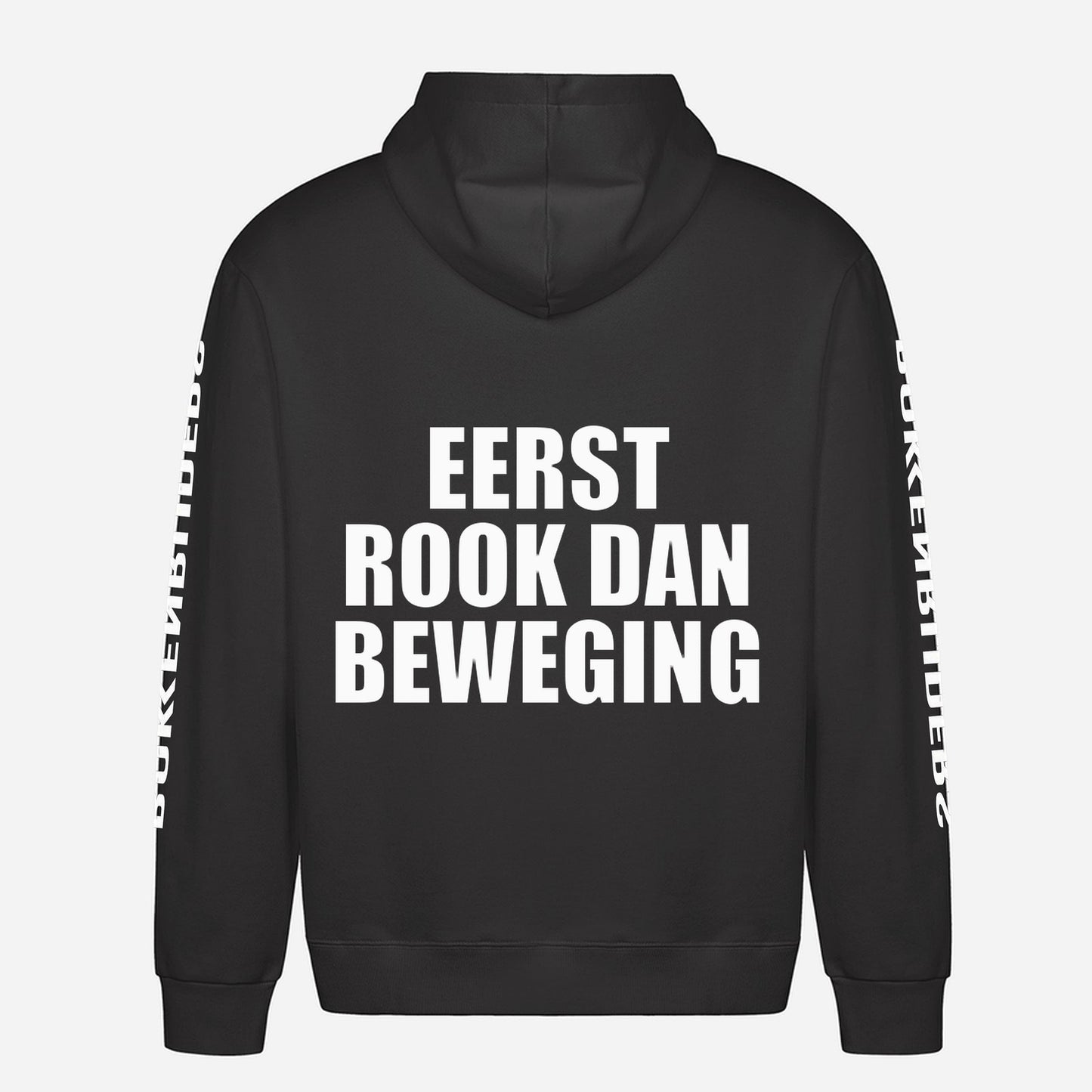 Eerst Rook Dan Beweging Hoodie – achterkant met grote rugprint